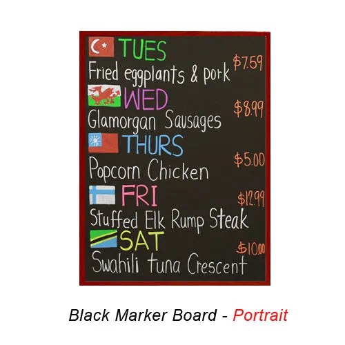12x48 Wood Framed Black Dry Erase Marker Boards