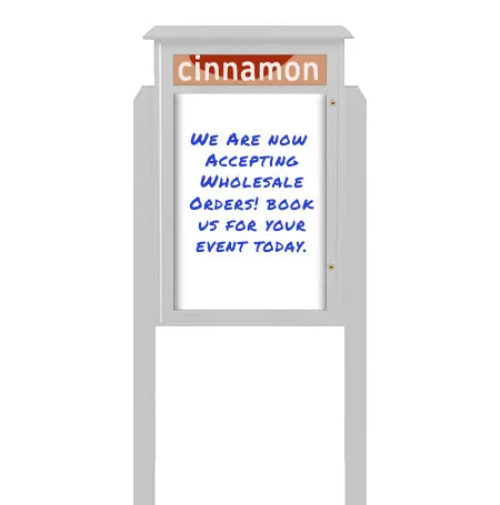 24" x 48" Standing Outdoor Message Center Magnetic White Dry Erase Board with Header (Single Door)