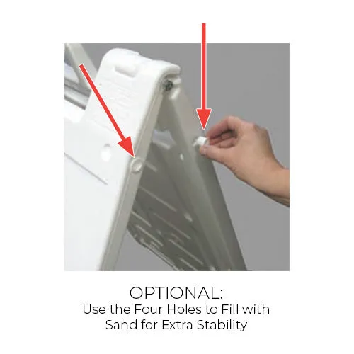 24x36 Two Sided Outdoor White Plastic A-Frame Stand with White Dry Erase Boards