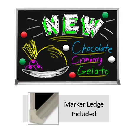 24x72 Magnetic Black Dry Erase Marker Board with Aluminum Frame