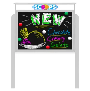 30" x 30" Viewable Area Magnetic Black Dry Erase Board Outdoor Message Center with Header and Posts (Single Door)