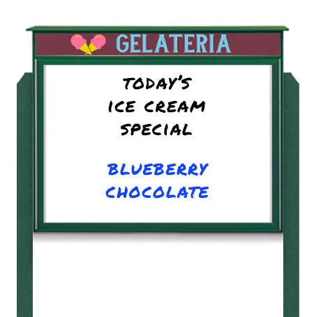 30" x 36" Viewable Area Magnetic White Dry Erase Board Outdoor Message Center with Header and Posts (Single Door)