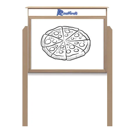 36" x 36" Viewable Area Magnetic White Dry Erase Board Outdoor Message Center with Header and Posts (Single Door)