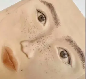 3D full face practice skin 3D Silicone Permanent Makeup Training Practice Fake Skin Blank Eye Lips Face