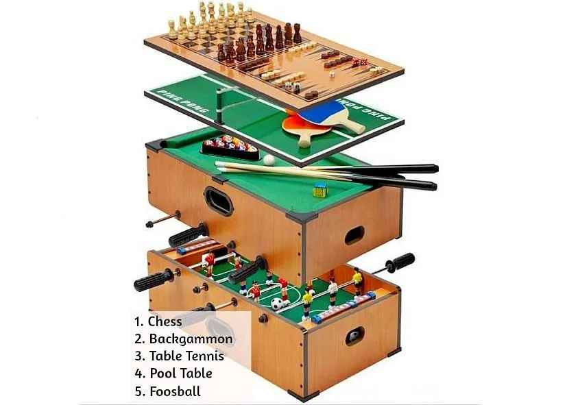 5-in-1 Family Recreational Game Table
