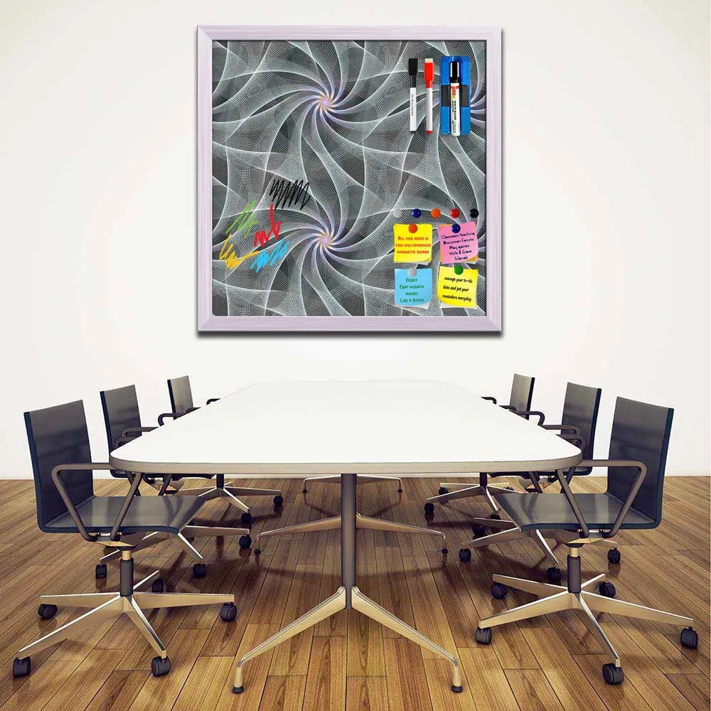 Abstract Fractal Pattern D2 Framed Magnetic Dry Erase Board | Combo with Magnet Buttons & Markers
