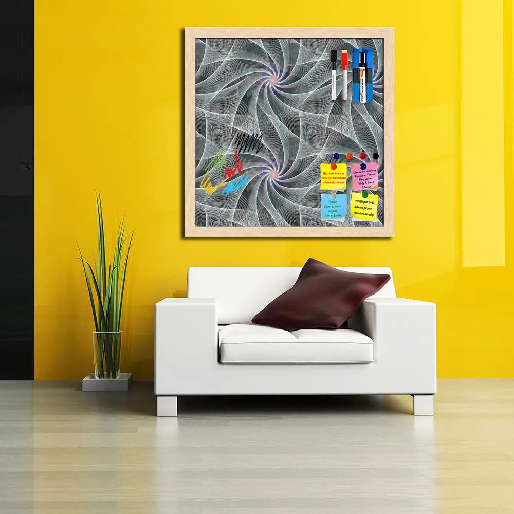 Abstract Fractal Pattern D2 Framed Magnetic Dry Erase Board | Combo with Magnet Buttons & Markers