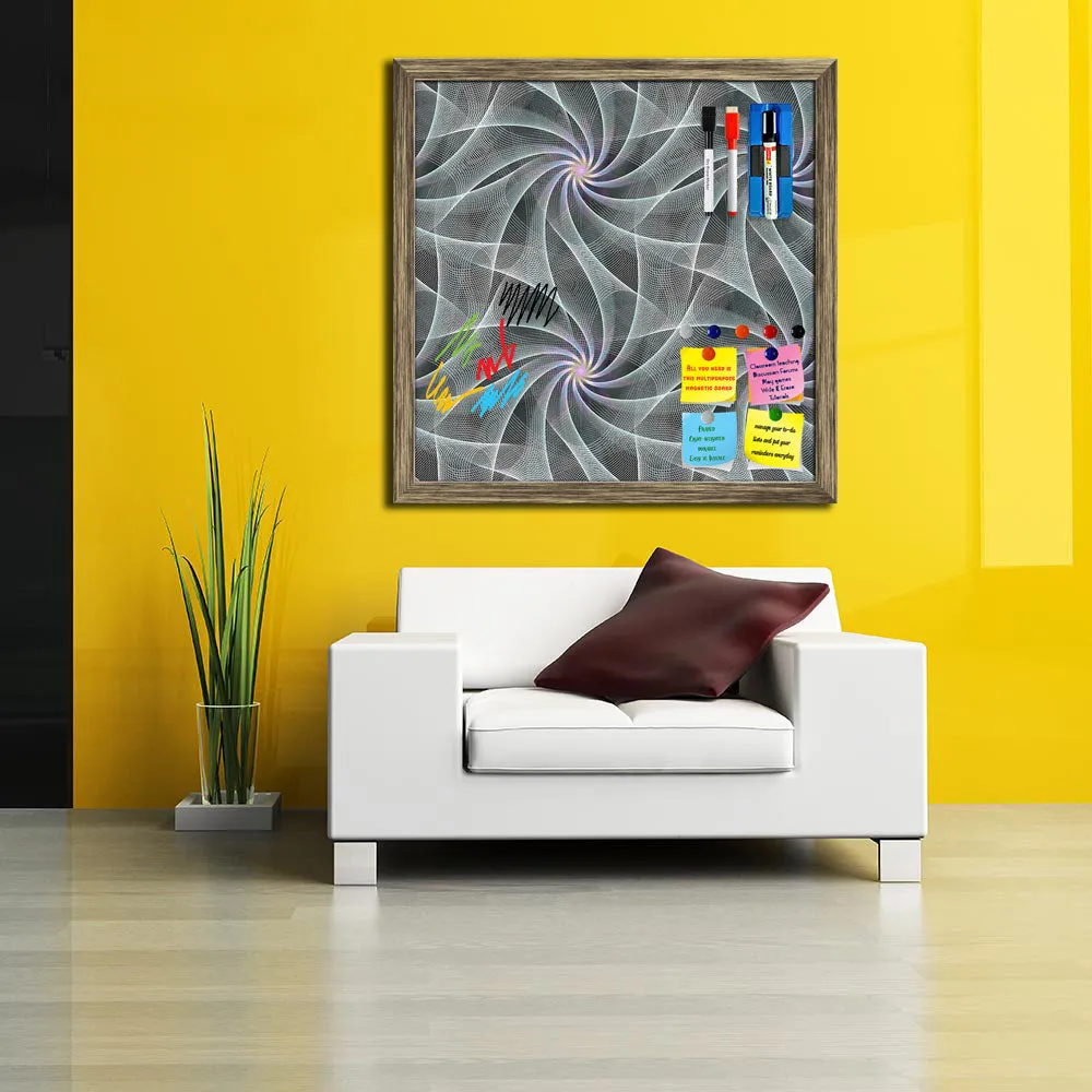 Abstract Fractal Pattern D2 Framed Magnetic Dry Erase Board | Combo with Magnet Buttons & Markers