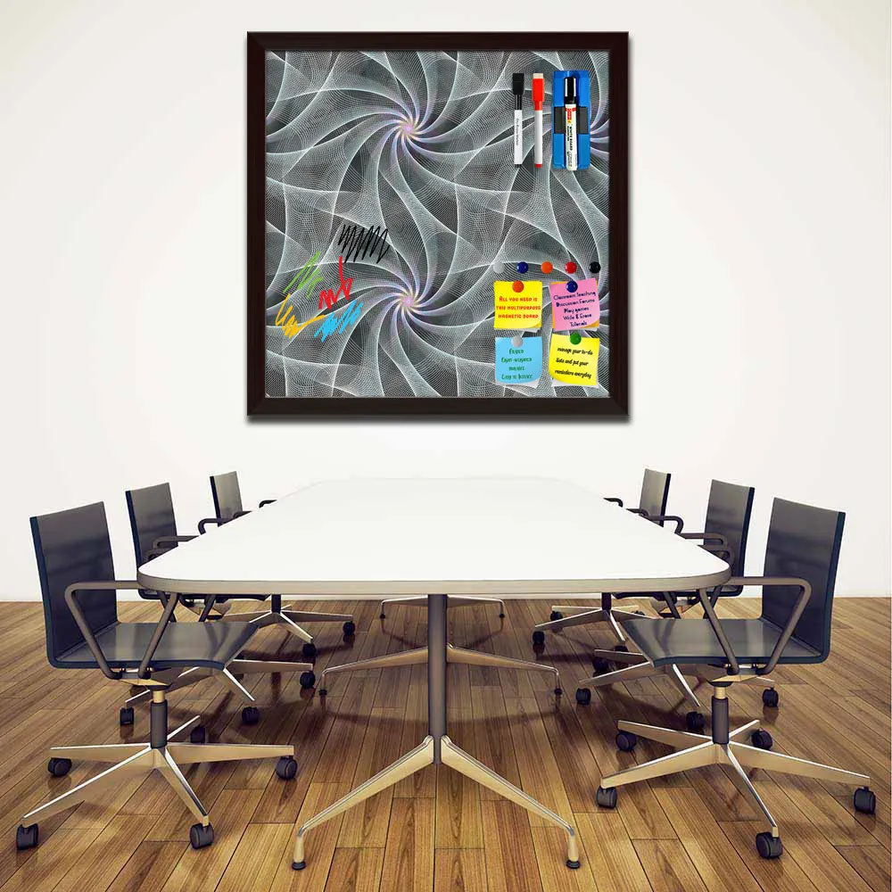 Abstract Fractal Pattern D2 Framed Magnetic Dry Erase Board | Combo with Magnet Buttons & Markers
