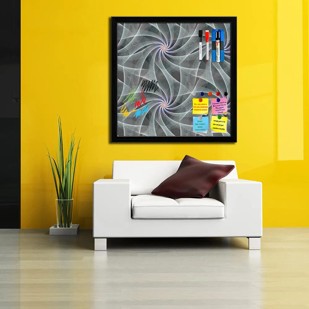 Abstract Fractal Pattern D2 Framed Magnetic Dry Erase Board | Combo with Magnet Buttons & Markers