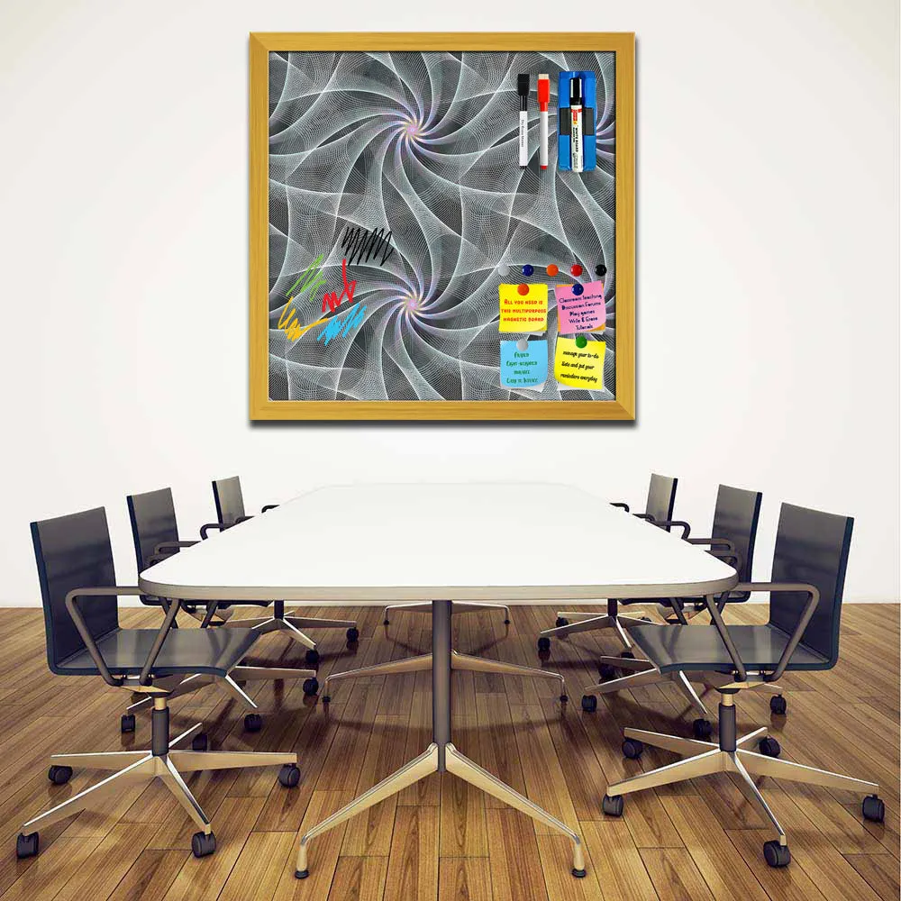 Abstract Fractal Pattern D2 Framed Magnetic Dry Erase Board | Combo with Magnet Buttons & Markers