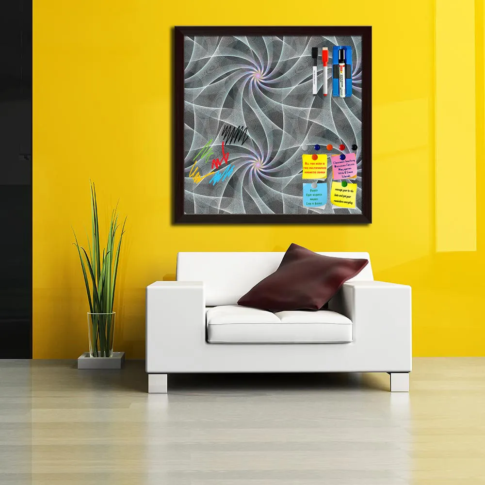 Abstract Fractal Pattern D2 Framed Magnetic Dry Erase Board | Combo with Magnet Buttons & Markers