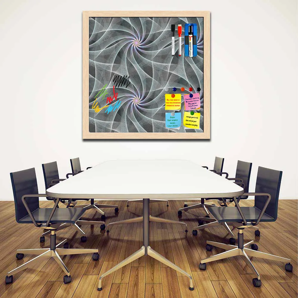 Abstract Fractal Pattern D2 Framed Magnetic Dry Erase Board | Combo with Magnet Buttons & Markers