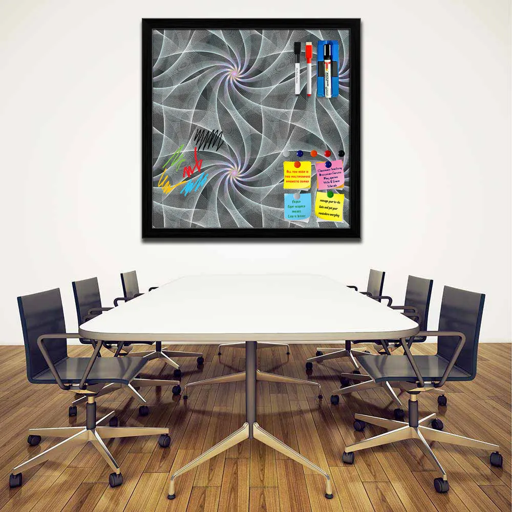 Abstract Fractal Pattern D2 Framed Magnetic Dry Erase Board | Combo with Magnet Buttons & Markers