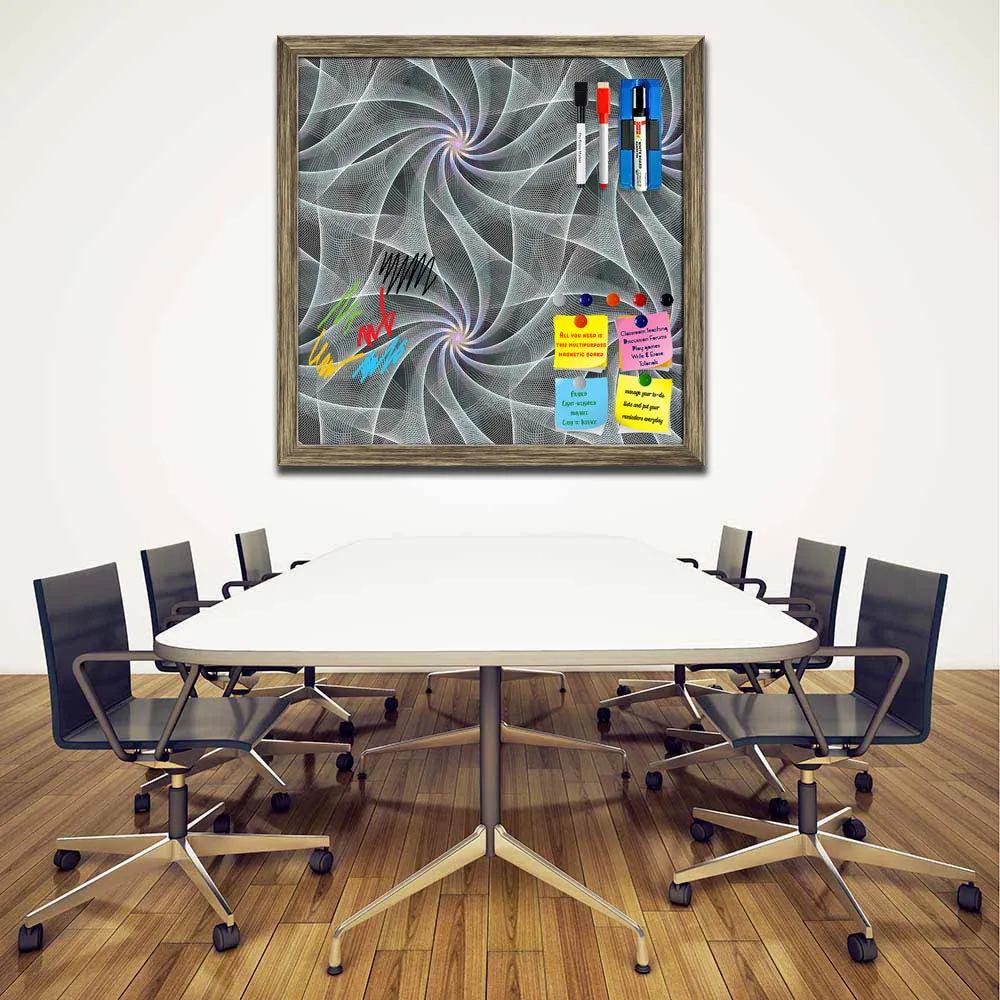Abstract Fractal Pattern D2 Framed Magnetic Dry Erase Board | Combo with Magnet Buttons & Markers