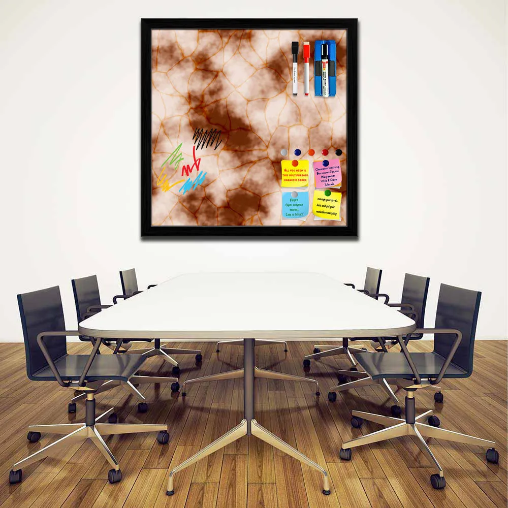 Abstract Marble Generated Texture D2 Framed Magnetic Dry Erase Board | Combo with Magnet Buttons & Markers