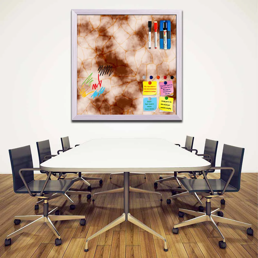 Abstract Marble Generated Texture D2 Framed Magnetic Dry Erase Board | Combo with Magnet Buttons & Markers