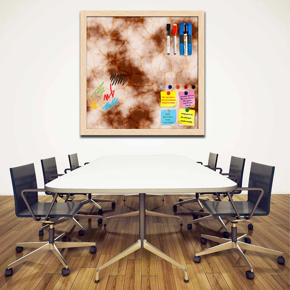 Abstract Marble Generated Texture D2 Framed Magnetic Dry Erase Board | Combo with Magnet Buttons & Markers