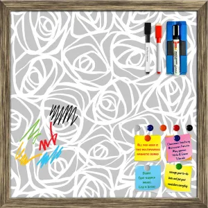 Abstract Pattern Framed Magnetic Dry Erase Board | Combo with Magnet Buttons & Markers