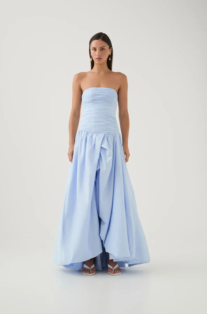 Aje - Violette Bubble Hem Maxi Dress in Pearl Blue