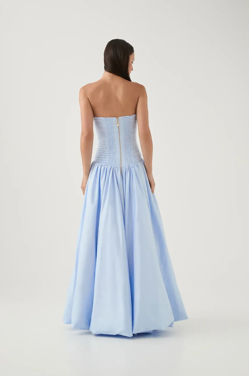 Aje - Violette Bubble Hem Maxi Dress in Pearl Blue