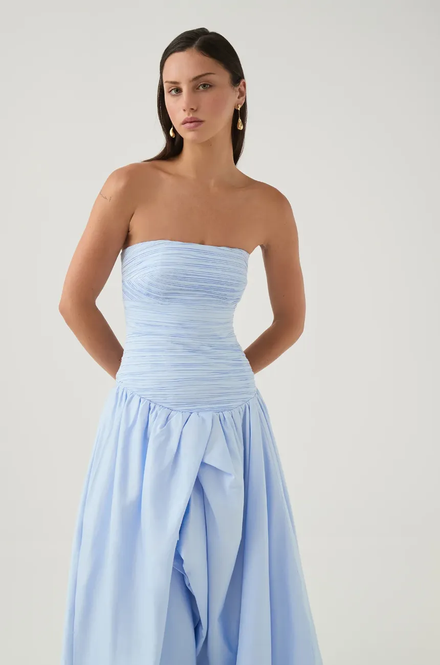 Aje - Violette Bubble Hem Maxi Dress in Pearl Blue
