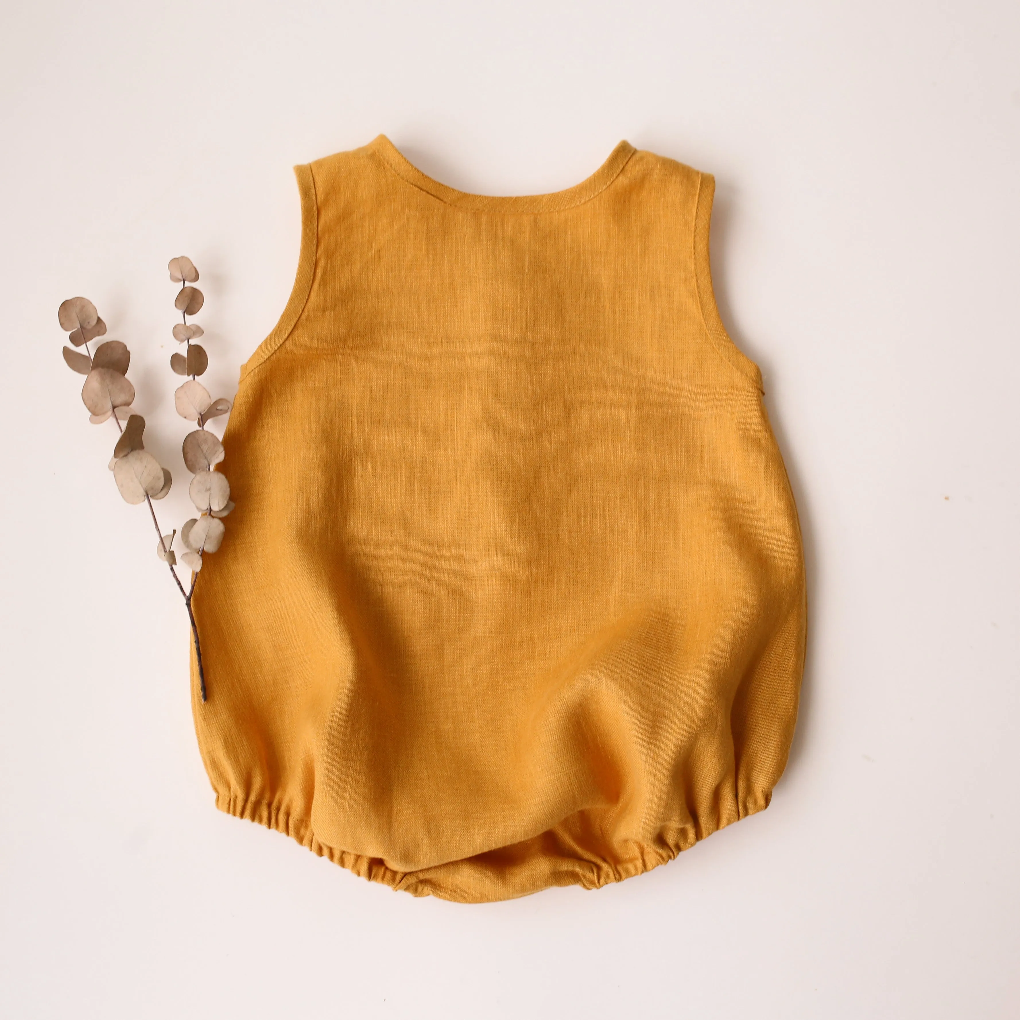 Amber Linen Tank Bubble Onesie