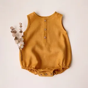 Amber Linen Tank Bubble Onesie