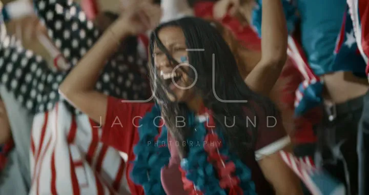 American sports fans celebrating victory