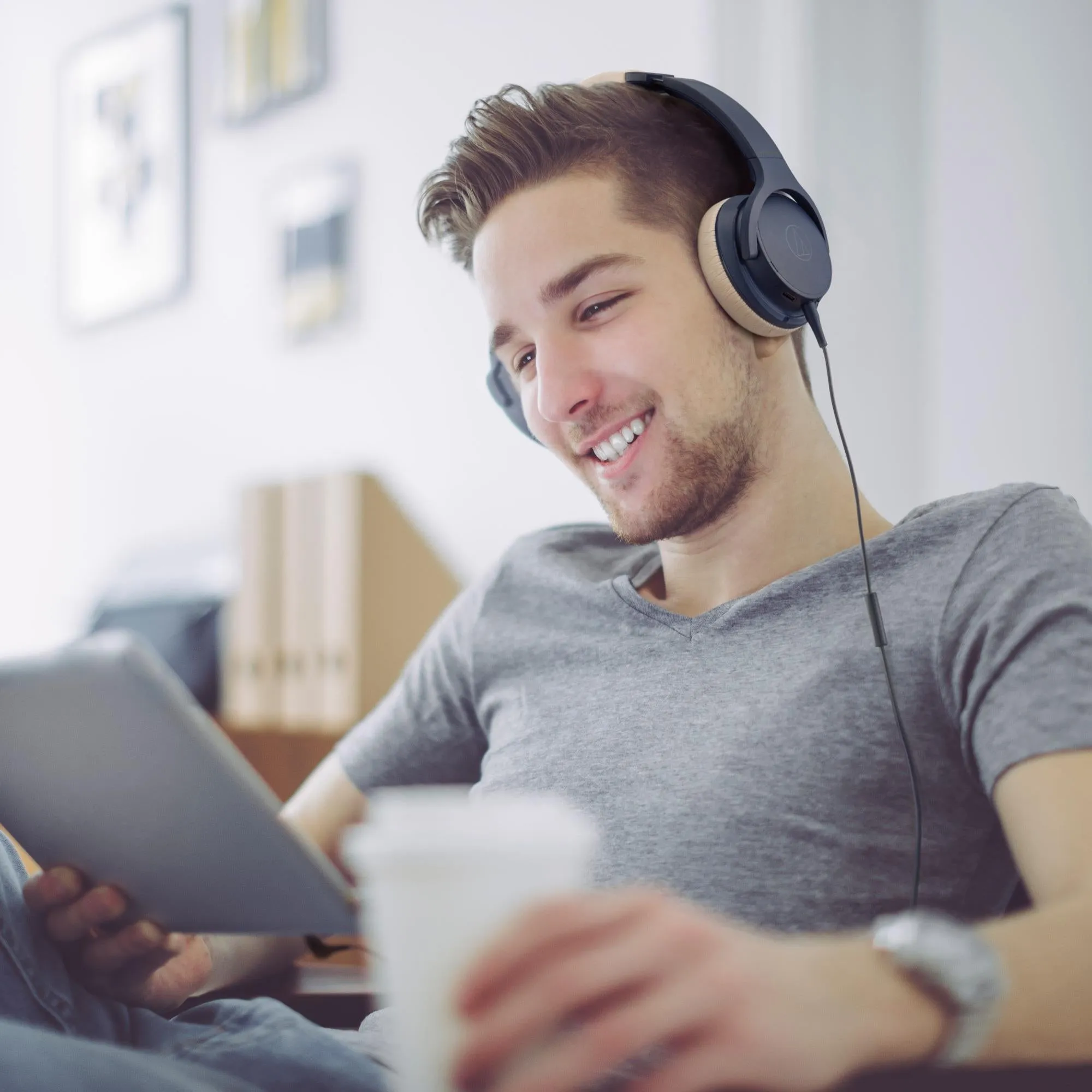 Audio-Technica ATH-S220BT Wireless On-Ear Headphones (Navy)
