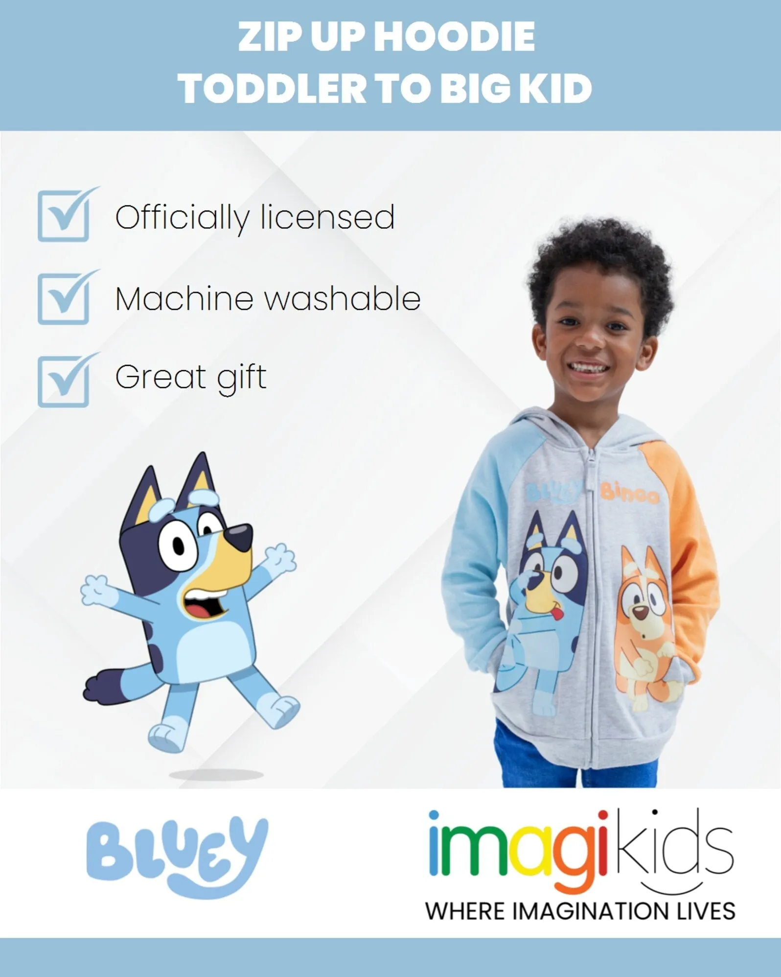Bluey Fleece Zip Up Hoodie