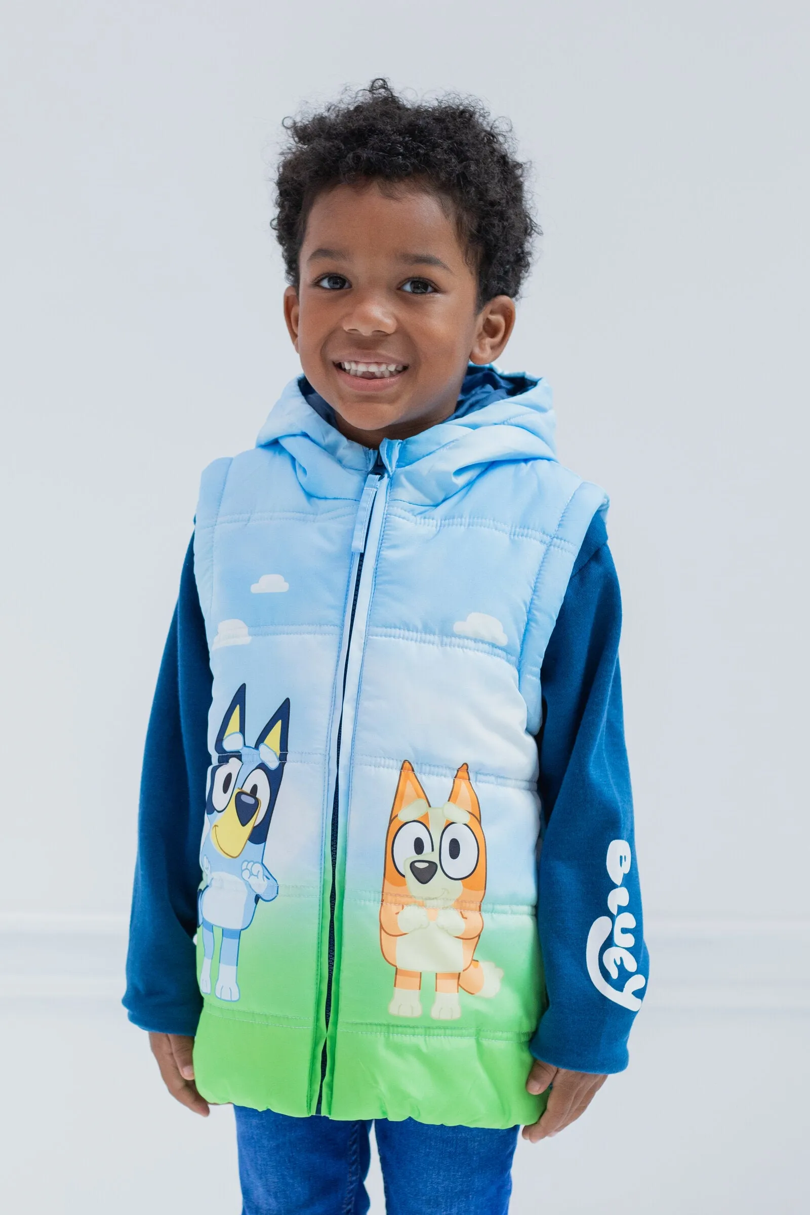 Bluey Zip Up Vest 2fer Jacket