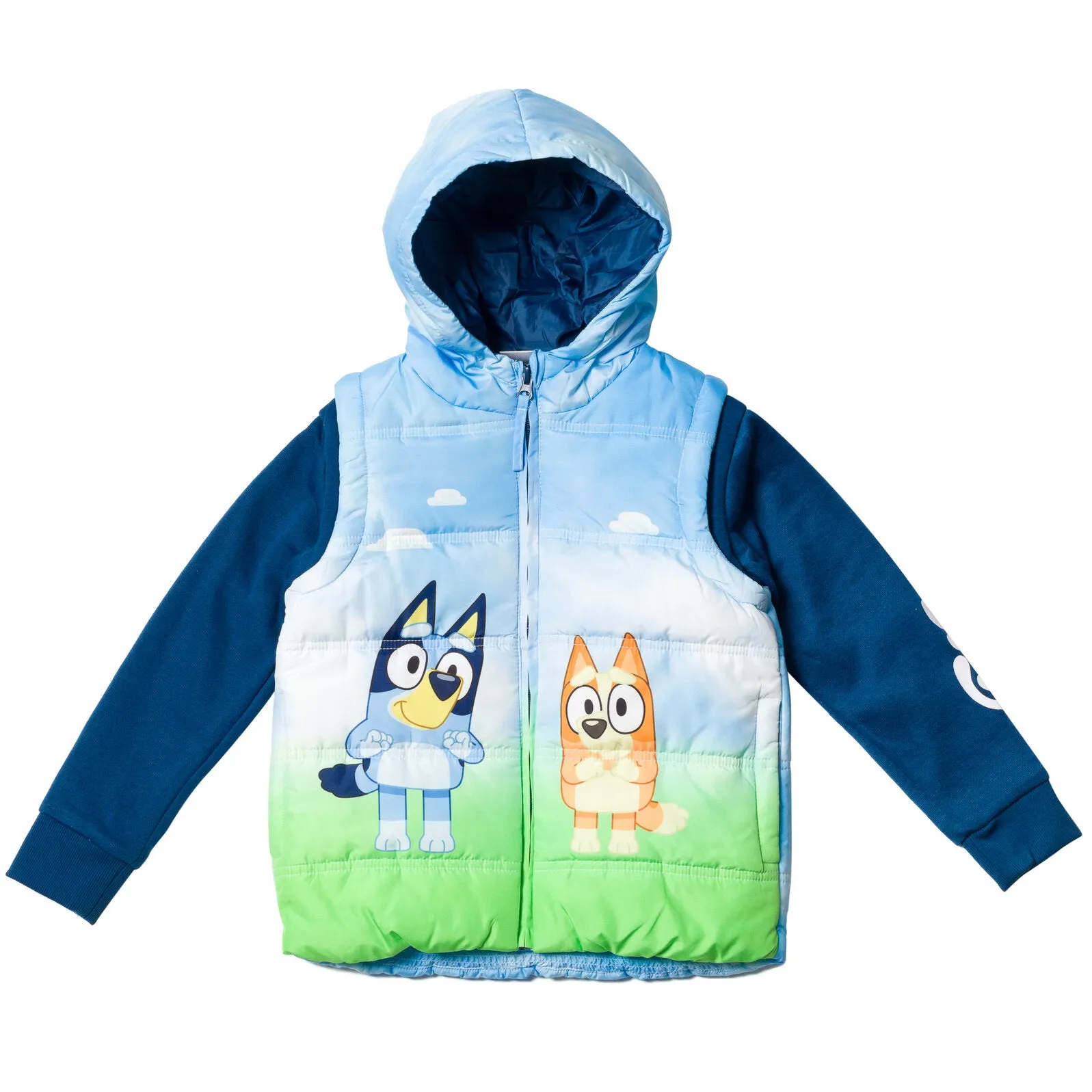 Bluey Zip Up Vest 2fer Jacket