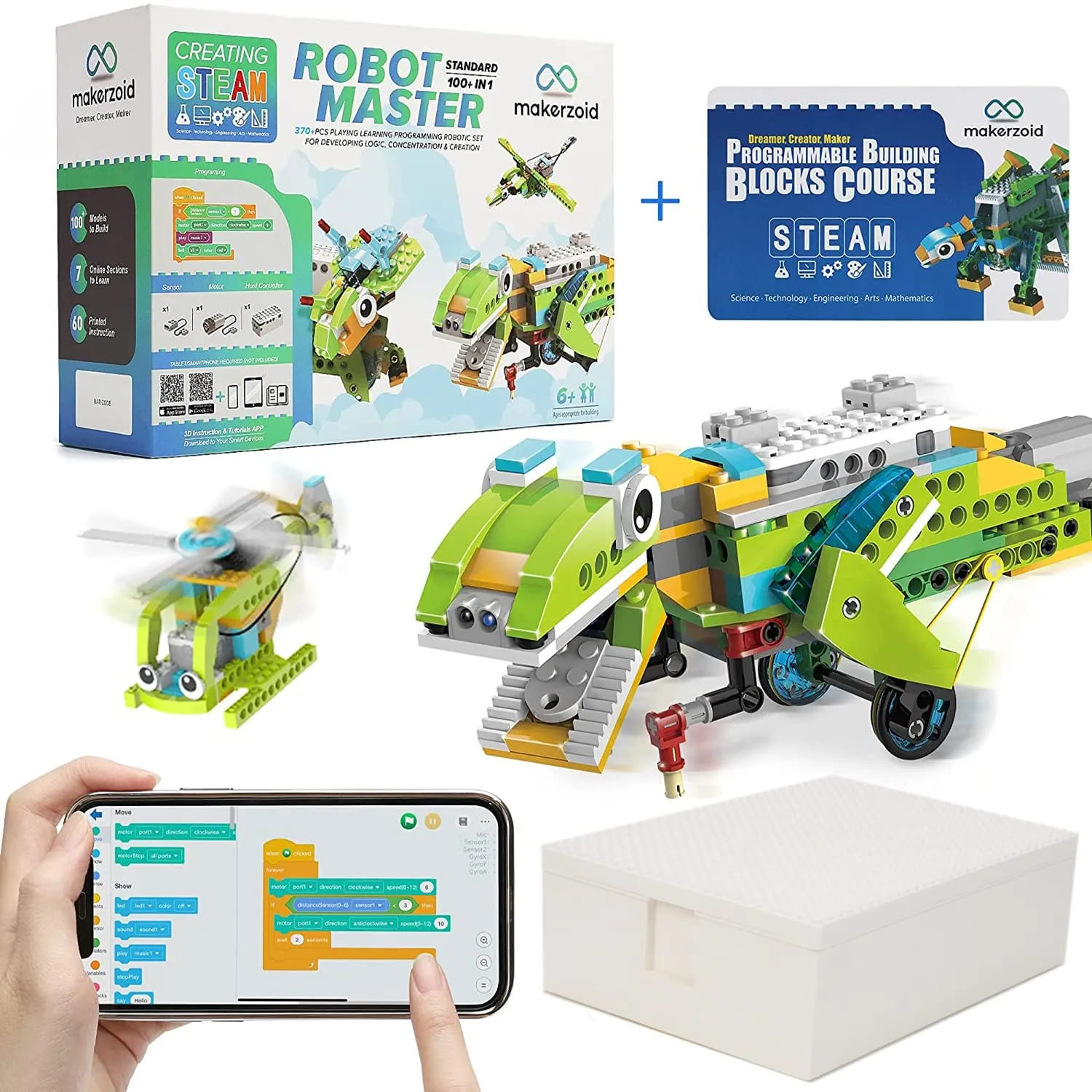 BotCraft Innovator: 200  Engaging Educational Robots in 1 Interactive App-Controlled Kit with 47 Video Tutorials