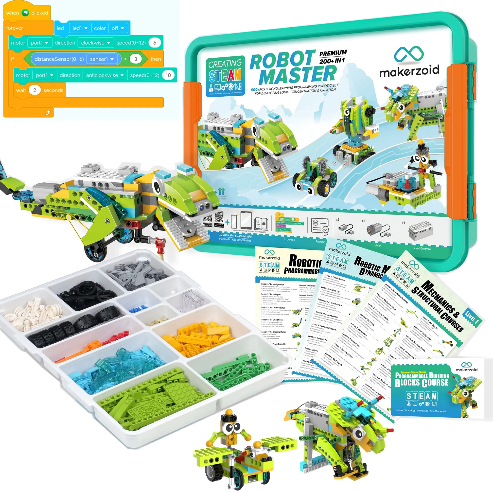 BotCraft Innovator: 200  Engaging Educational Robots in 1 Interactive App-Controlled Kit with 47 Video Tutorials