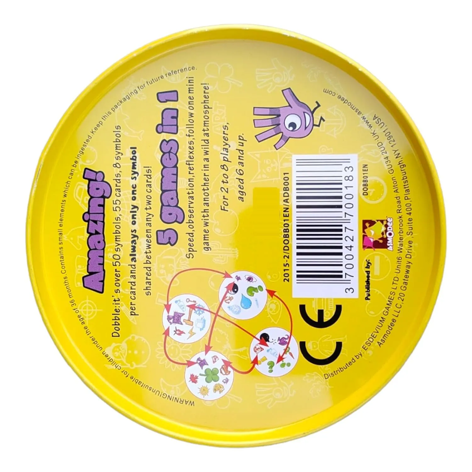 Dobble, Strategy Game,Family Card Game, 2-8 Player Game, for 6 Years and Above, Teen, Multicolor