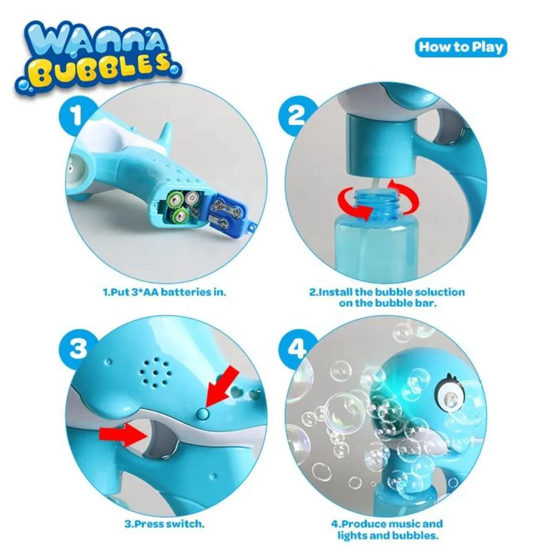 Dolphin Bubble Gun With Light