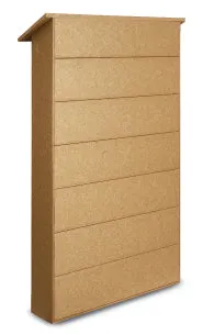Eco-Design Outdoor Message Center Magnetic White Dry Erase Board 36x36 with Left Hinged Single Door Faux Wood Cabinet