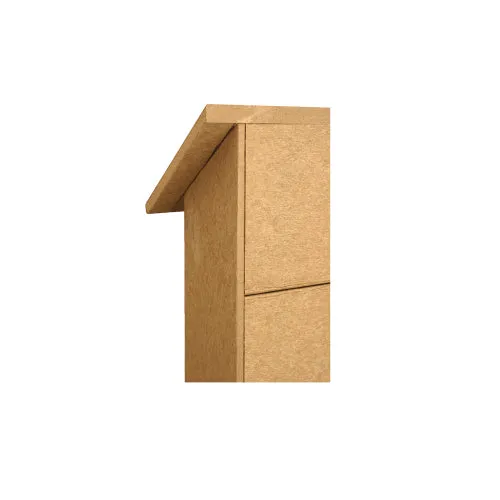 Eco-Design Outdoor Message Center Magnetic White Dry Erase Board 36x36 with Left Hinged Single Door Faux Wood Cabinet