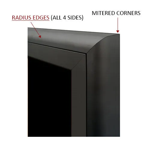 Extra Large Indoor Lighted Dry Erase Marker Board with Radius Edge | Gloss Black Board Magnetic Porcelain on Steel