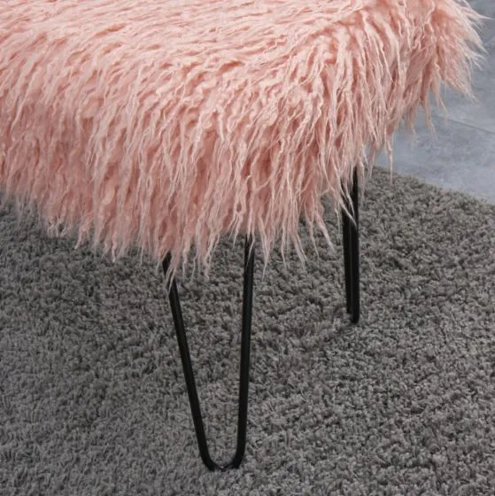 Faux Sheepskin Dressing Table Stool