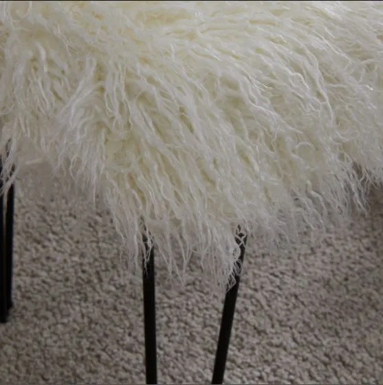 Faux Sheepskin Dressing Table Stool