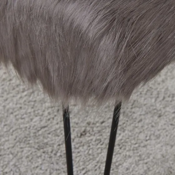 Faux Sheepskin Dressing Table Stool