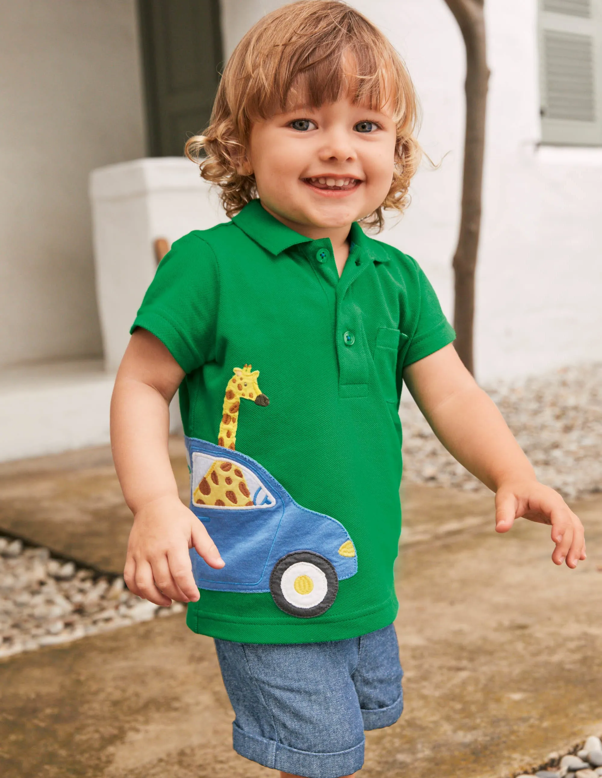 Fun Piqué Polo Shirt-Sapling Green Car
