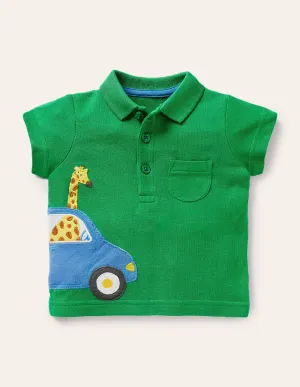 Fun Piqué Polo Shirt-Sapling Green Car