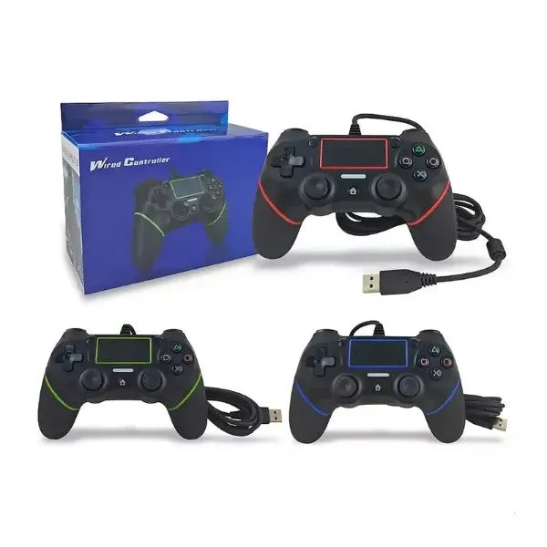 Gaming Wired USB Joystick Controller For Playstation 4 PS4 Gamepad Blue/Black