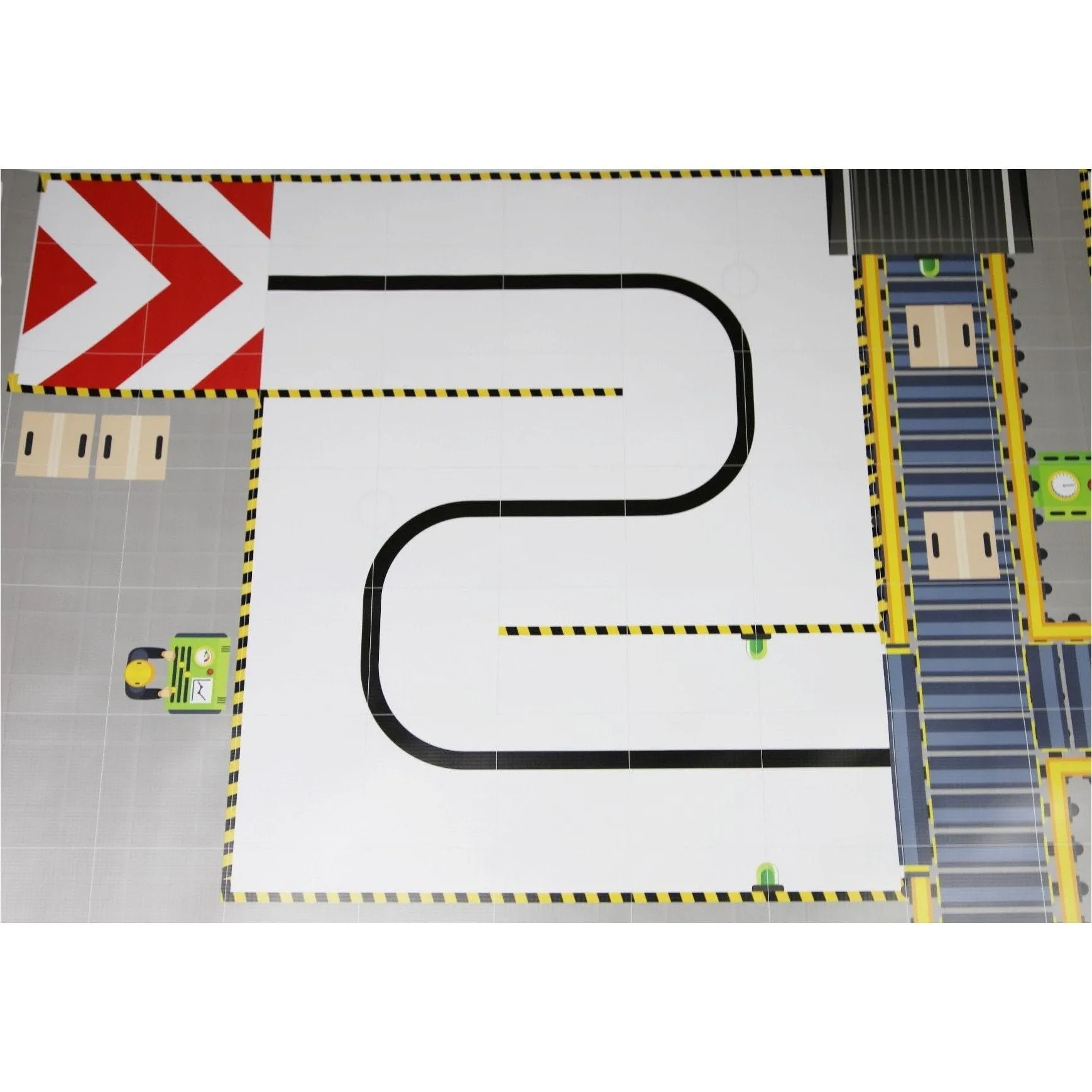 Geyer BrainStorm STEM Education Robotics Activity Mat: Advanced Robot Factory, 80" x 44.75"