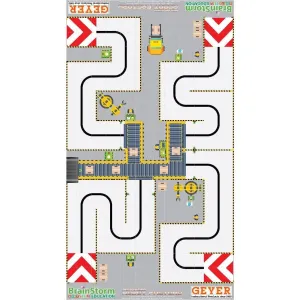 Geyer BrainStorm STEM Education Robotics Activity Mat: Advanced Robot Factory, 80" x 44.75"