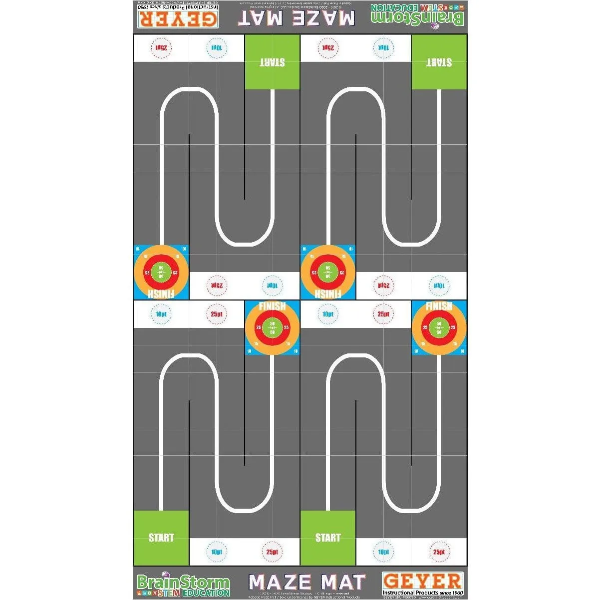 Geyer BrainStorm STEM Education Robotics Activity Mat: Maze, 80" x 44.75"