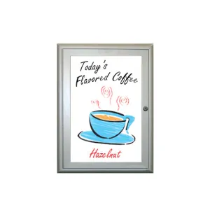 Indoor Enclosed Dry Erase White Marker Board with Radius Edge | Magnetic Porcelain on Steel Gloss White Board